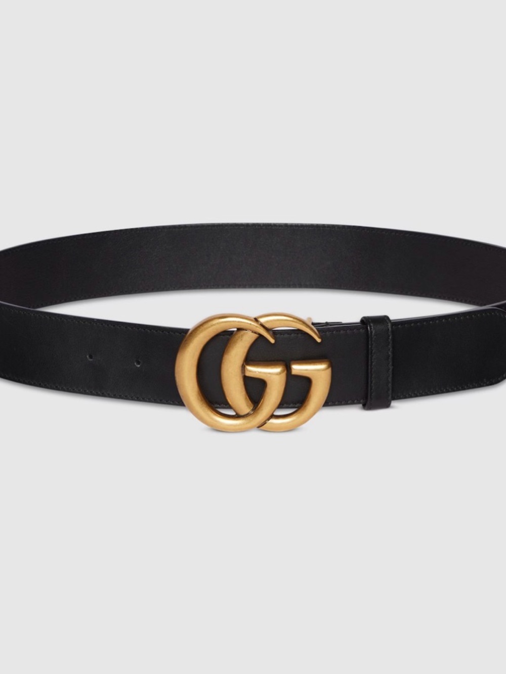 Gucci Black Leather Belt with Gold Double G Buckle - Picture 5 of 5